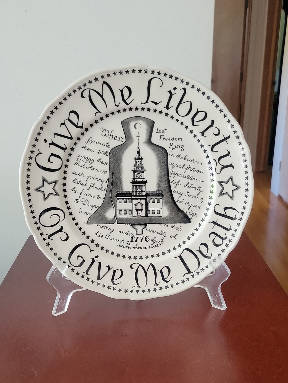 Royal Crownford Staffordshire "Give Me Liberty 1776" Plate Vintage.